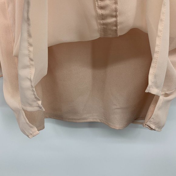 Calvin Klein Top Pink Pearl Embellished V Neck Bell Sleeve - Picture 7 of 11